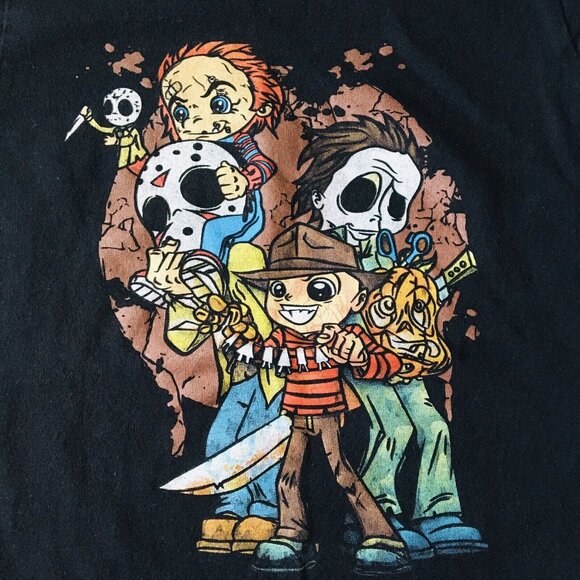 Horror Movie Cartoon Characters Boys Shirt Size 4T - Picture 3 of 6